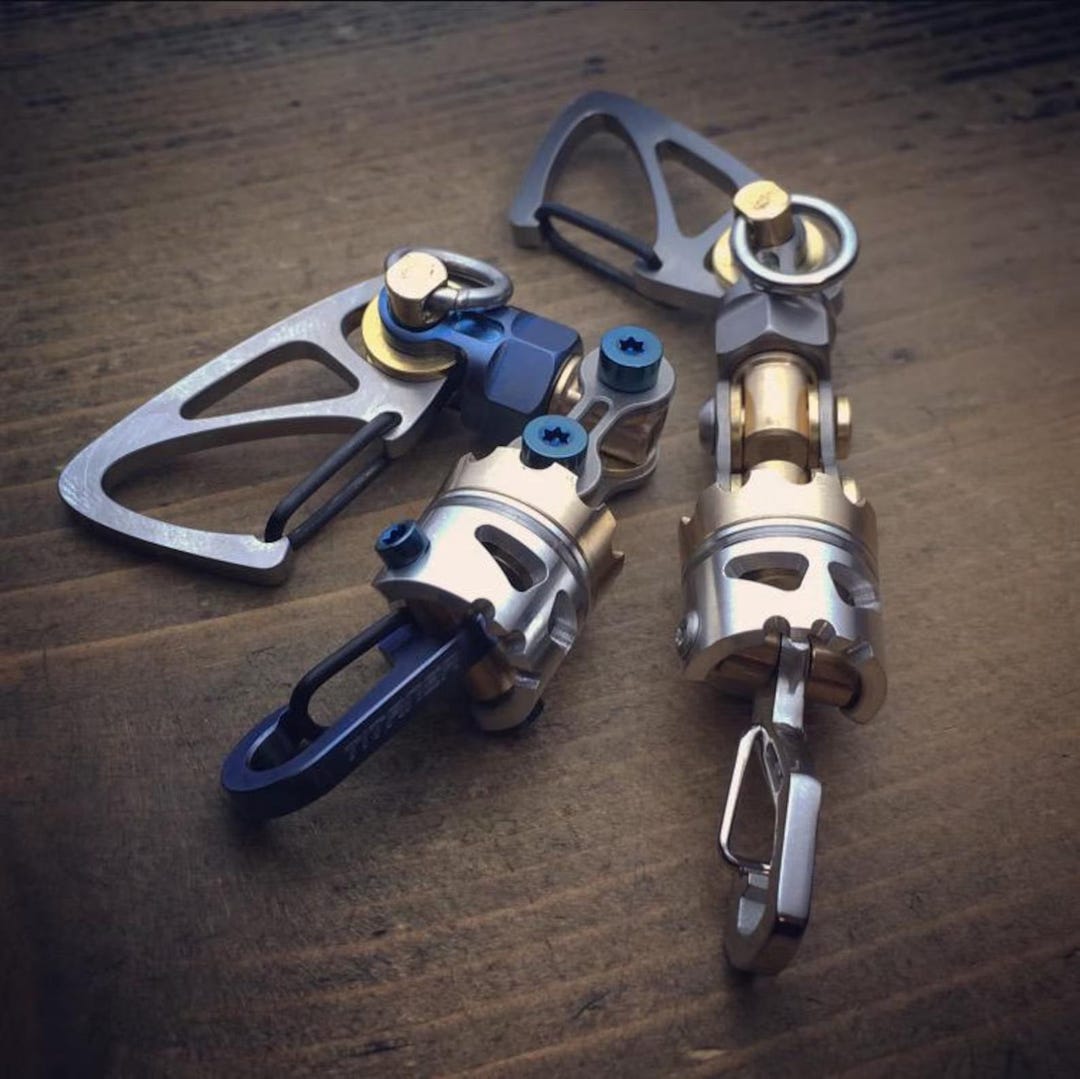 Modular Keychain Titanium Keychain With Swivel & Skull Piston – Modular EDC Connector ...