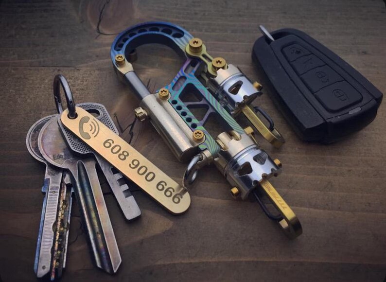 Keychain Engine Titanium Bolt Carabiner Key Chain EVO – Yoshimura Random Version - Etsy