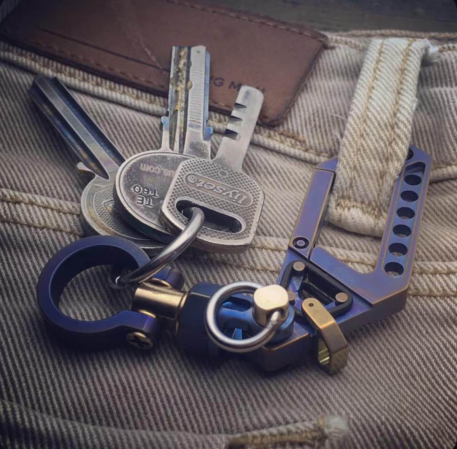 Titanium Keychain Box Tactical Titanium Key Chain / One-off Random - Etsy