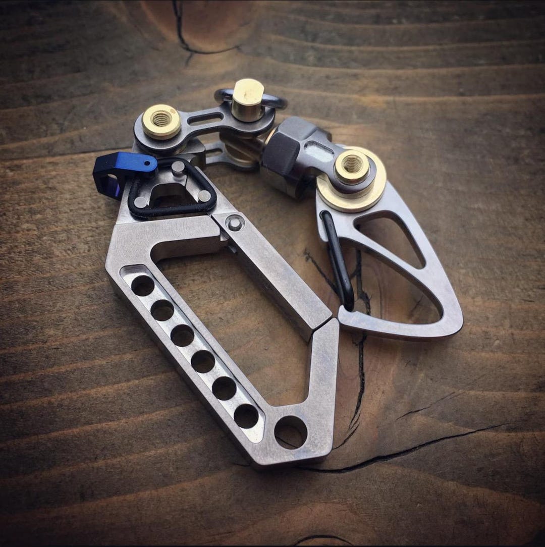 Modular Keychain Drone Carabiner Keychain With Hyper-articulated Jib Furler – Titanium ...