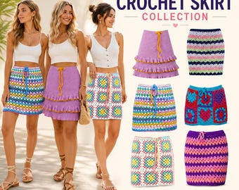 Moderne gehaakte rokken collectie PDF-patroon | Boho zomerrokjes | DIY festivaloutfit