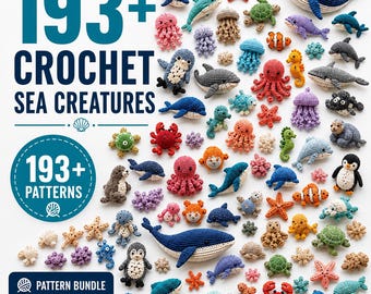 Bundel met meer dan 193 haakpatronen voor zeedieren | Amigurumi oceaan dieren PDF (direct te downloaden)