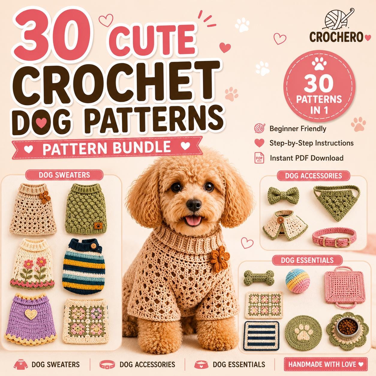 犬用バンダナかぎ針編み - Etsy 日本