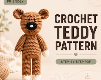 Haakpatroon voor een teddybeer, geschikt voor beginners (PDF-download)