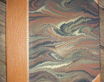 Finely Bound iPad Cover: morocco leather & handmarbled paper by The Gilded Leaf