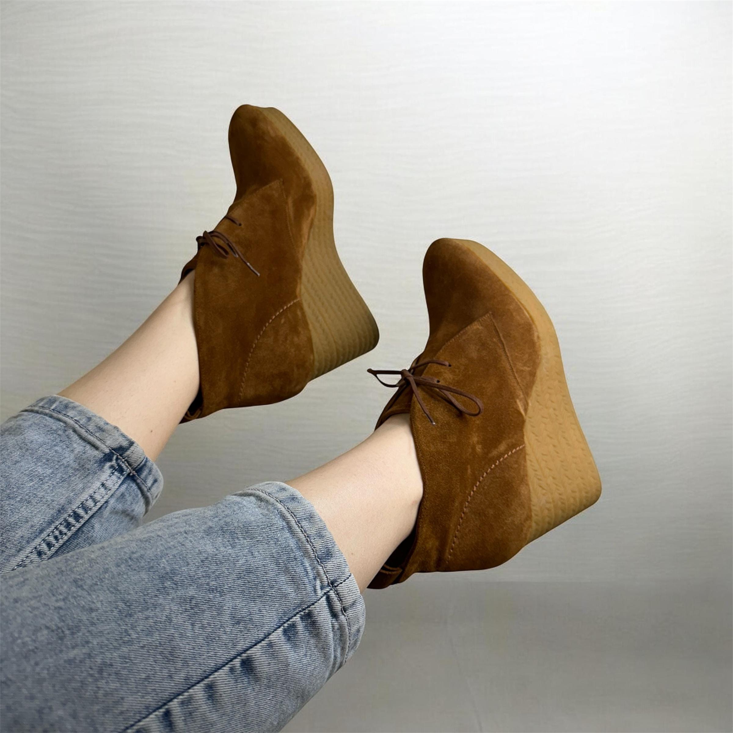Y2k Brown Boots - Etsy