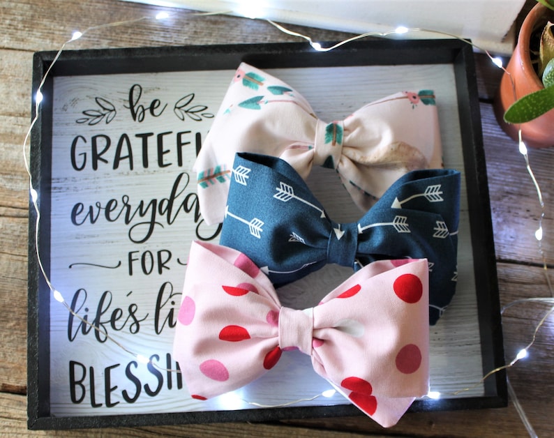 Girl/'s Hair Bows Pink and Blue Fabric Bows School Bows SpringEaster Hair Clips Vintage Sailor Hair Bows