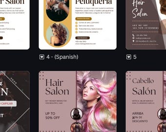 Hair Salon Canva FB / Instagram Story Templates