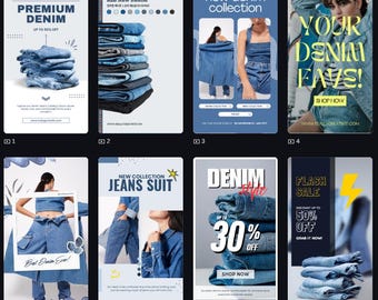 Denim Canva Instagram Story Templates