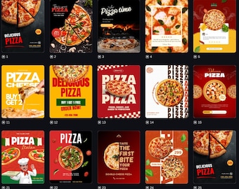 Pizza Shop Canva Instagram Story Templates