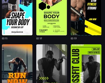 Shape your Body Men Canva Instagram Story Templates