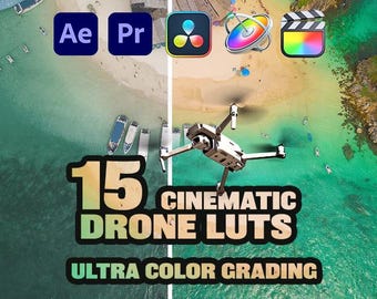 15 Cinematic Drone Luts All Platforms/ No Plugins Needed