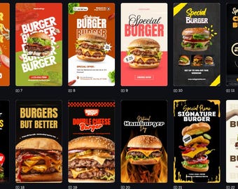 Hamburger Canva Instagram Story Templates