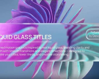 Moderne Textanimation aus flüssigem Glas mit abstrakten fließenden Hintergründen / Premiere Pro / Ohne Plug-Ins