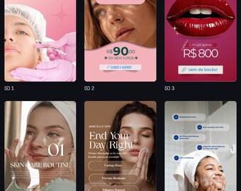 Botox - Skin Care Canva Instagram Story Templates