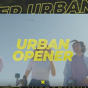 May include: A promotional image with the text "URBAN OPENER" in yellow, set against a backdrop of three people running outdoors. The background features a clear sky and a hint of greenery.