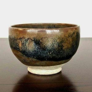 Japanese Tenmoku Matcha Bowl – Gofū Kiln Hare’s Fur Glaze Chawan Vintage, like new