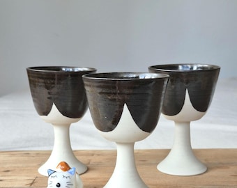 Calici in ceramica brutalista finlandese • Raro set Somero di Kari Kurki