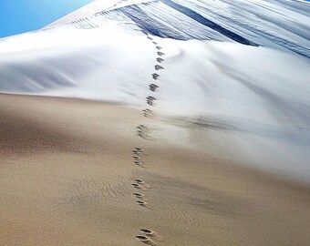 Sand Dunes Print – Footprints in Desert Landscape (Digital Download)