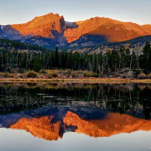 Sprague Lake Sunrise, Rocky Mountain National Park Wall Art, Mountain Reflection Photography, Colorado Landscape