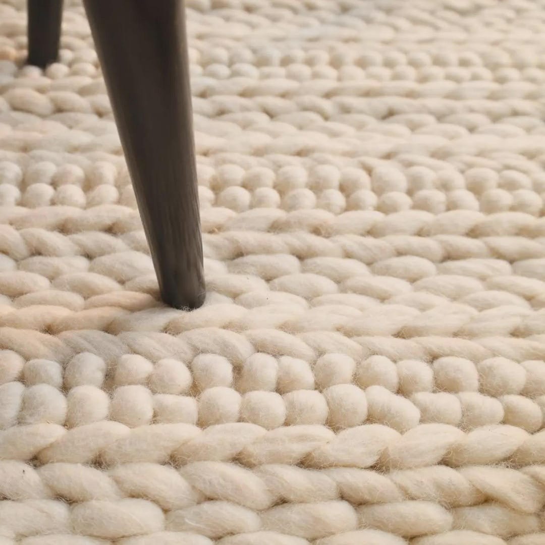 Hand Woven NZ Wool Rug Chunky Wool Rug Neutral Cream Area Rug Thick hand-woven-nz-wool-rug-chunky-wool-rug-neutral-cream-area-rug-thick