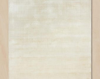Tapete de seda Tencel feito à mão, tapete de seda com pontas cortadas, tapete minimalista bege neutro, tapete de luxo feito à mão, tapete moderno com brilho suave.