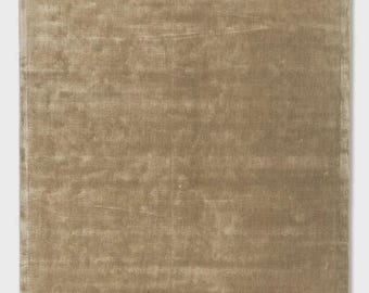 Alfombra de viscosa tejida a mano color beige / Alfombra de lujo con aspecto de seda / Alfombra moderna minimalista / Alfombra suave y brillante para sala de estar / Alfombra de decoración neutra para dormitorio