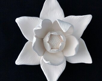 White Magnolia Inspired Flower Wall Sculpture Wall Art 578