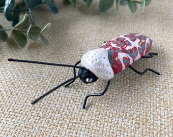 Bug Sculpture, Beetle Sculpture, Insect Sculpture, Whimsical, Colorful, Home, Office or Garden Decor 624