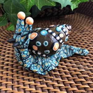 Whimsical Snail Sculpture Polka Dot Design Snail Shell 581