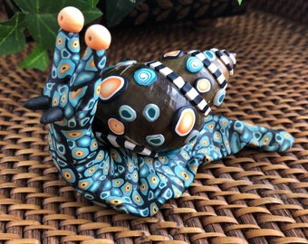 Whimsical Snail Sculpture Polka Dot Design Snail Shell 581