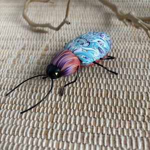 Bug Sculpture, Beetle Sculpture, Insect Sculpture, Whimsical, Colorful, Home, Office or Garden Decor 647