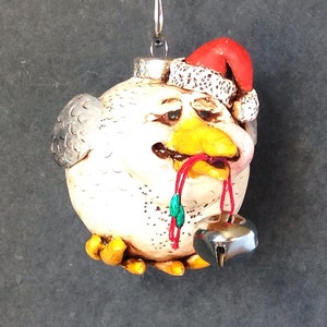 Jingle Gull Seagull Beach Christmas Ornament Sculpture Decoration Hand Painted 374