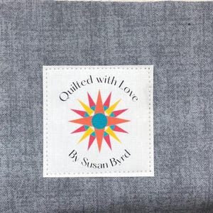 Personalized Quilt Labels, Custom Label, Set of 20 Personalized Labels, Personalized Fabric Label, Iron-on or Sew-on Quilt Label FL2-14