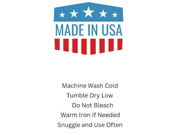 Made in the USA Quilt Labels, Set of 15 Labels, Fold Over Label, Quilt Care Label, Combination Quilt Label, Customize Quilt Care Instruction