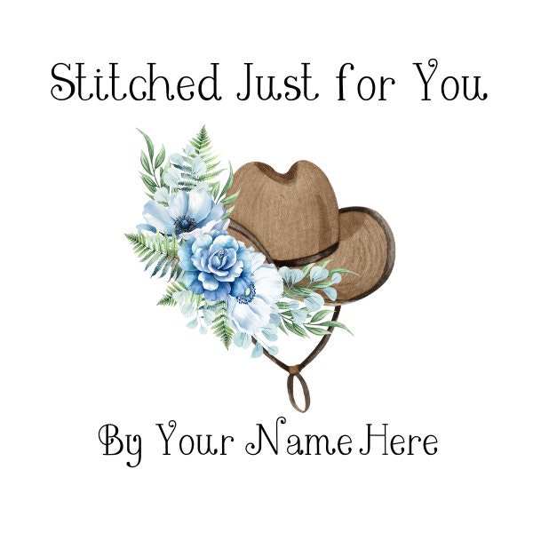 Personalized Quilt Labels, Western Labels, Cowboy Quilt Labels, Custom Fabric Label, Set of 20 Labels, Sew on Label, Iron on Quilt Label