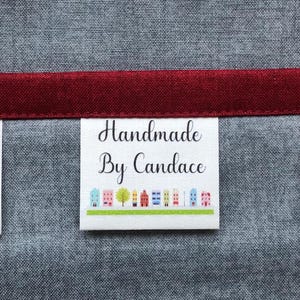Personalized Quilt Label, Handmade Cotton Fabric, My Street Quilt Tags, Set of 15, FO1.5-06