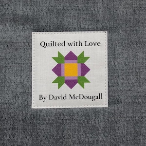 Personalized Quilt Labels, Colorful Quilt Labels, Custom Fabric Label, Set of 20 Personalized Labels, Iron-on or Sew on Label, Custom FL2-06