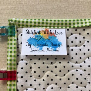 Personalized Quilt Label, Color Splat Quilt Label, Custom Quilt Label ...