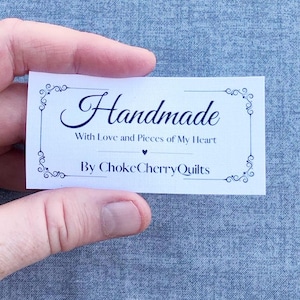 Personalized Quilt Label, Black & White Quilt Labels, Custom Label, Set of 15 Personalized Label, Sew on Label, Iron-on Quilt Label FL1.5-04