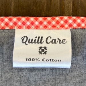 Satin Ribbon Quilt Care Labels, Washing Instructions, Fold Over Quilt Care Label, FO1.5-02