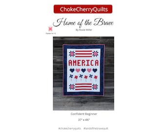Quilted Wall Hanging Pattern, Patriotic Quilt Pattern, PDF Quilt Pattern, Digital PDF Download, Red White Blue Quilt, Patriotic Wall Hanging