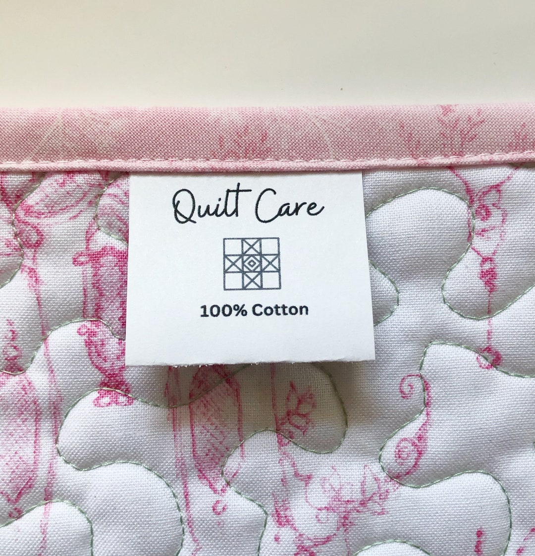 Quilt Care Labels, Quilt Washing Instructions, Set of 15 Care Labels