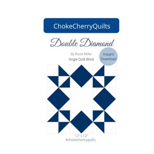 Diamant-Stern-Quilt-Block-Muster, Digitaler Quilt-Block, Schnellquiltblock, Anfänger-Quiltblock, Stern-Quilt-Block-Muster, PDF-Quilt-Muster