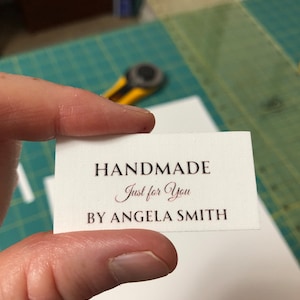 Personalized Quilt Label, Quilt Label, Black & White Quilt Label, Custom Fabric Label, Set of 40, Personalized Label, Sew on Label FL1-03