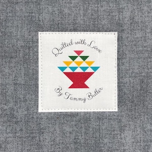 Personalized Quilt Labels, Spring Baskets Quilt Labels, Fabric Label, Set of 20 Labels, Sew on Label, Iron-on or Sew-on Quilt Label FL2-10