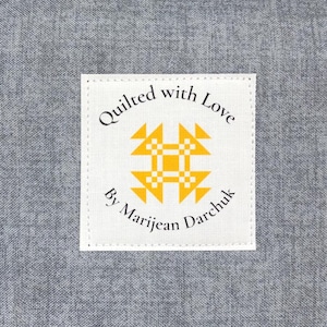 Personalized Quilt Label, Summer Colors Quilt Label, Custom Fabric Label, Set of 20 Personalized Label, Iron-on or Sew-on Label FL2-13