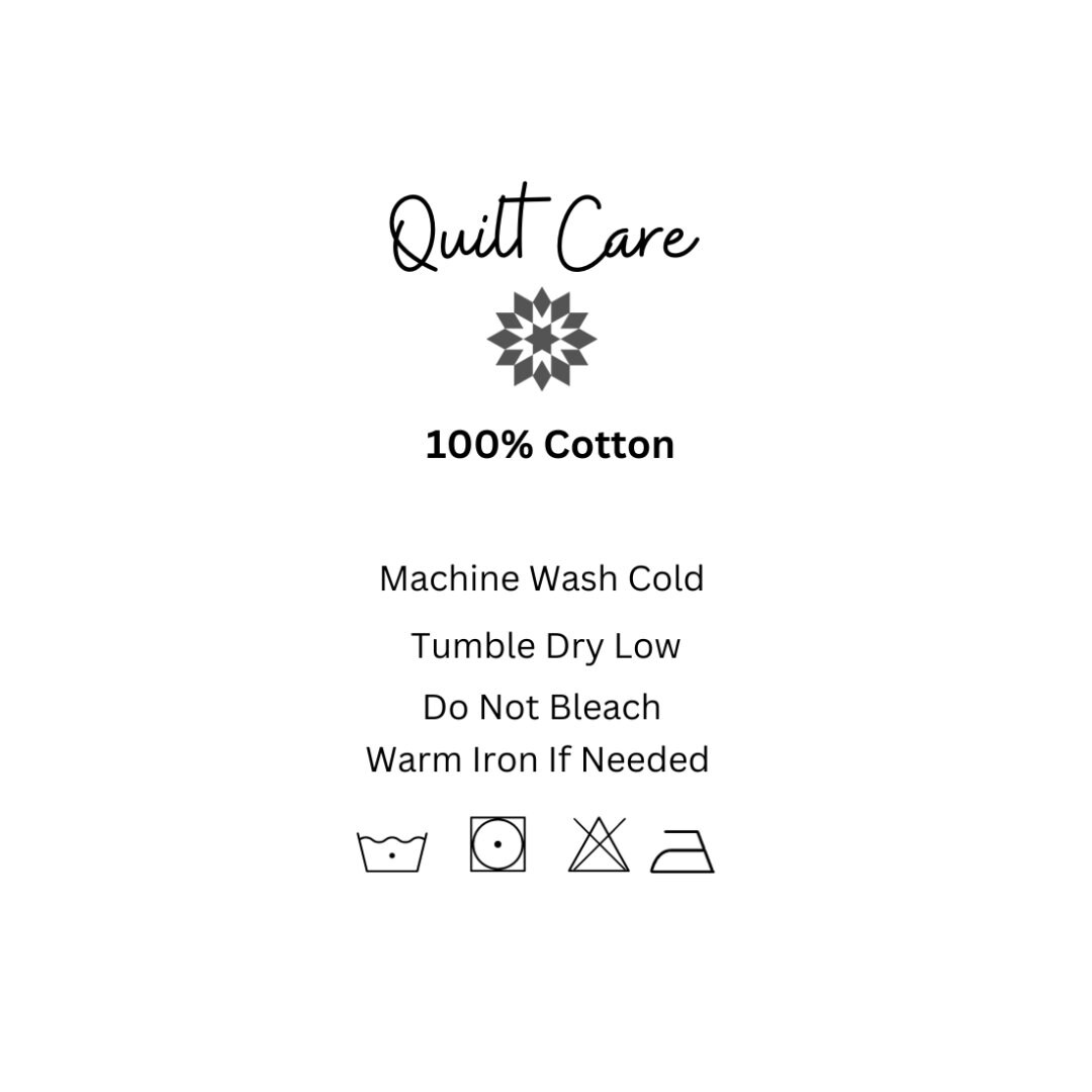 Quilt Care Labels, Plain Quilt Care Labels, Quilt Washing Instructions, Fabric Label, Set of 15