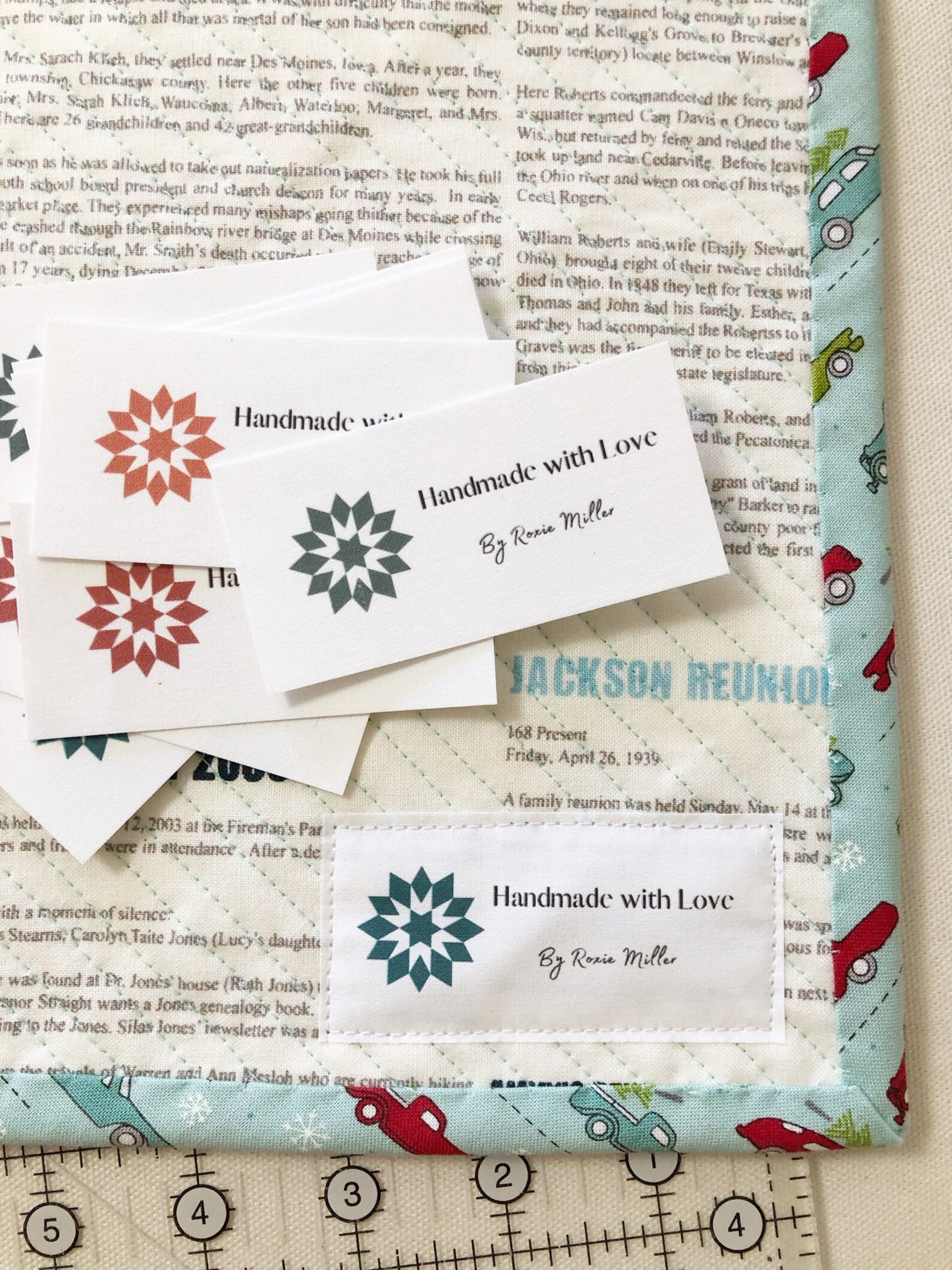 Personalized Quilt Labels Sew on Quilt Labels Barn Star Etsy