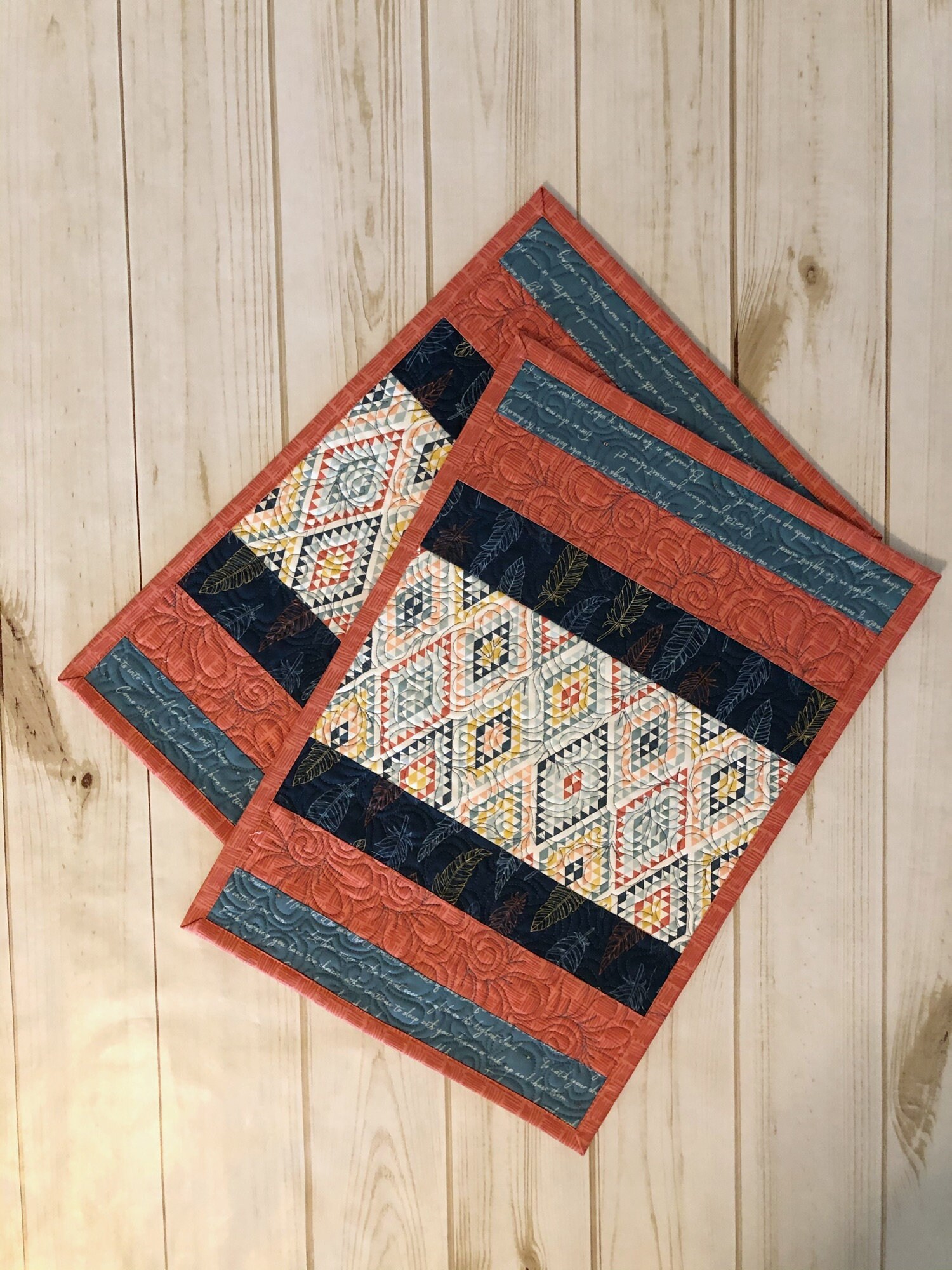 Quilted Placemats Western Placemats Set of 2 Placemats Etsy